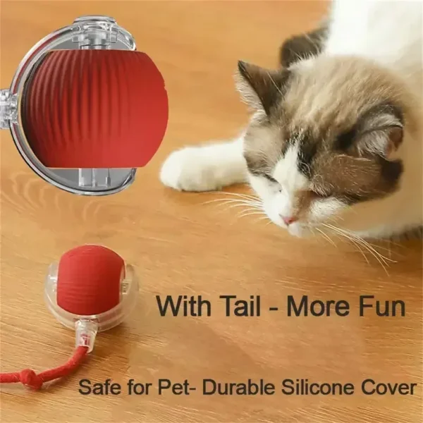 Cat Toys Rechargeable Pet Interactive Automatic Rolling Ball Toy Cats Pet Products New Electric Dog Ball Toy Simulated Tail for - AliExpress - Image 3