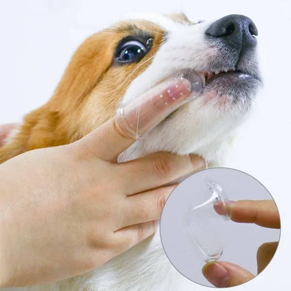 Super Soft Pet Finger Toothbrush Teddy Dog Brush Bad Breath Tartar Teeth Care Tool Dog Cat Cleaning Silicagel Pet Supplies - AliExpress - Image 4