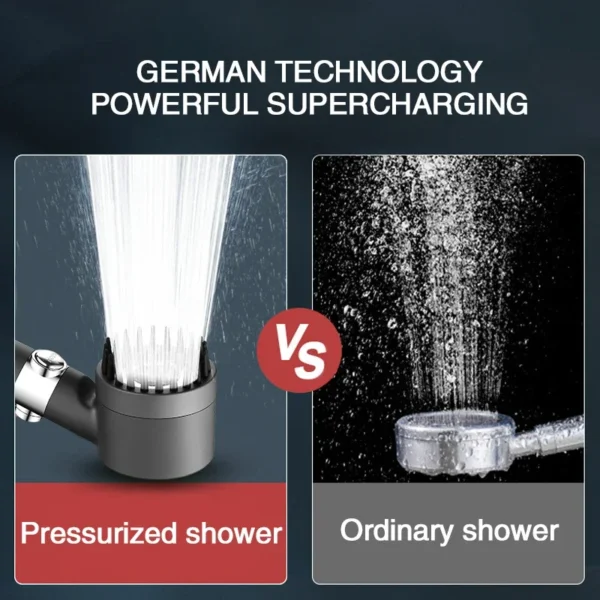 High Pressurized Filter Shower Head 3-mode Adjustable Spray with Massage Brush Rain Faucet Bathroom Accessories - Image 4