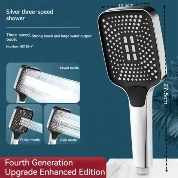 Adjustable Shower Head 3 Mode Rainfall Shower Large Flow Showerhead High Pressure Water Saving Shower Mixer Bathroom Accessories - AliExpress 13 - Image 4