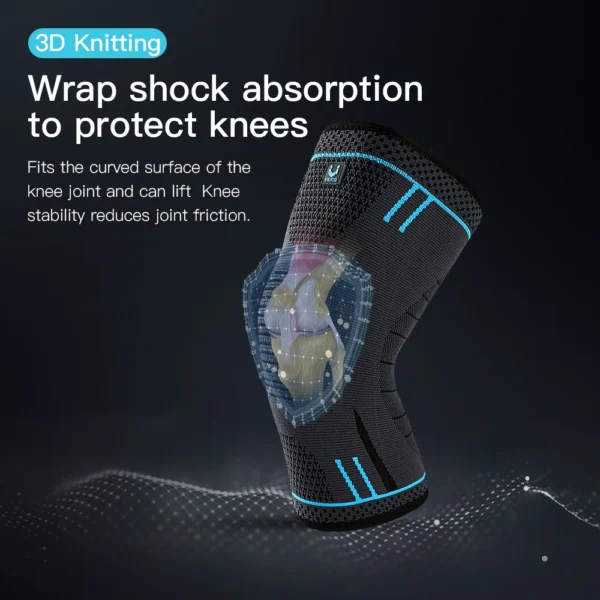 1 Pcs Compression Knee Support Sleeve Elastic Breathable Knee Pads Brace Springs Gym Sports Protector Basketball Volleyball Run - AliExpress 18 - Image 4
