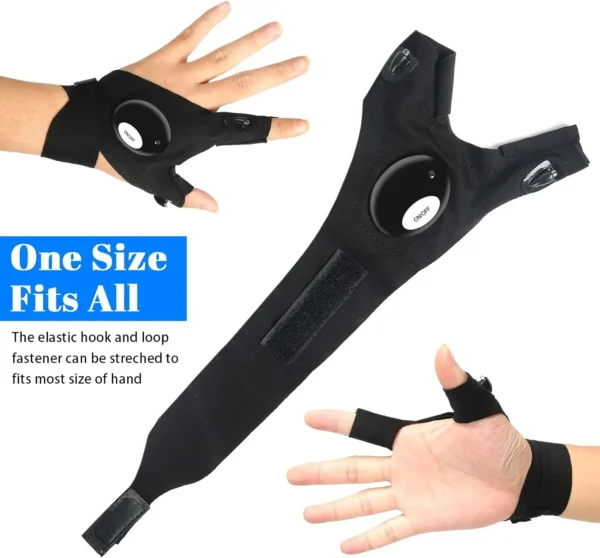LED Half Finger Glove for Men Women Outdoor Waterproof Night Fishing Bait Cycling Running Flashlight Durable Fingerless Gloves - AliExpress 18 - Image 5
