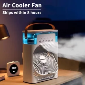 3 In 1 New Fan AIr Conditioner Household Small Air Cooler LED Night Light Portable Humidifier Air Adjustment Fan Office Home Fan - AliExpress 6