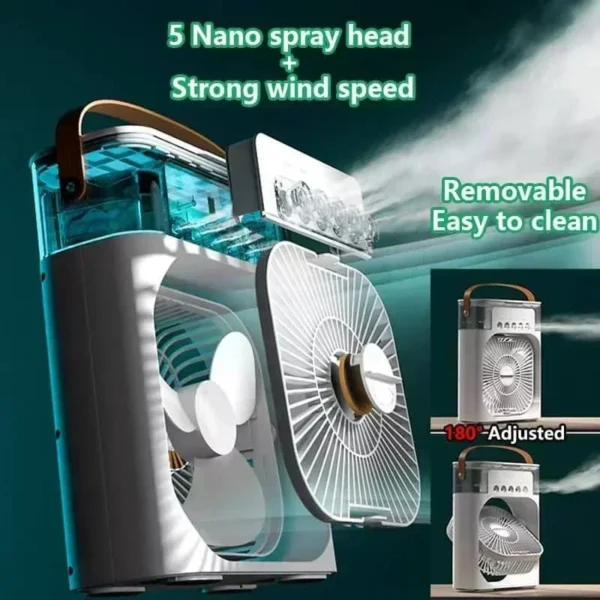 3 In 1 New Fan AIr Conditioner Household Small Air Cooler LED Night Light Portable Humidifier Air Adjustment Fan Office Home Fan - AliExpress 6 - Image 4