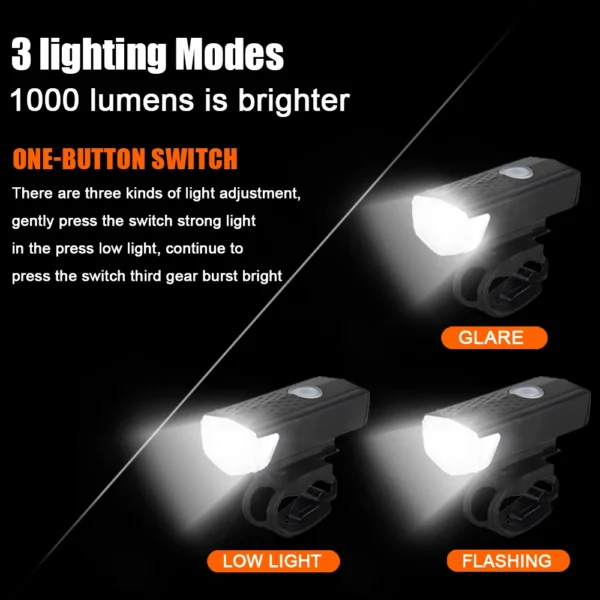 USB Rechargeable Bike Light Front Light Red Taillight Easy to Install 3 Modes Bicycle Accessories for the Bicycle - AliExpress 18 - Image 4