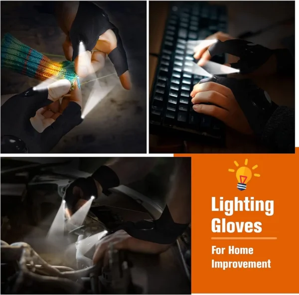 LED Half Finger Glove for Men Women Outdoor Waterproof Night Fishing Bait Cycling Running Flashlight Durable Fingerless Gloves - AliExpress 18 - Image 4