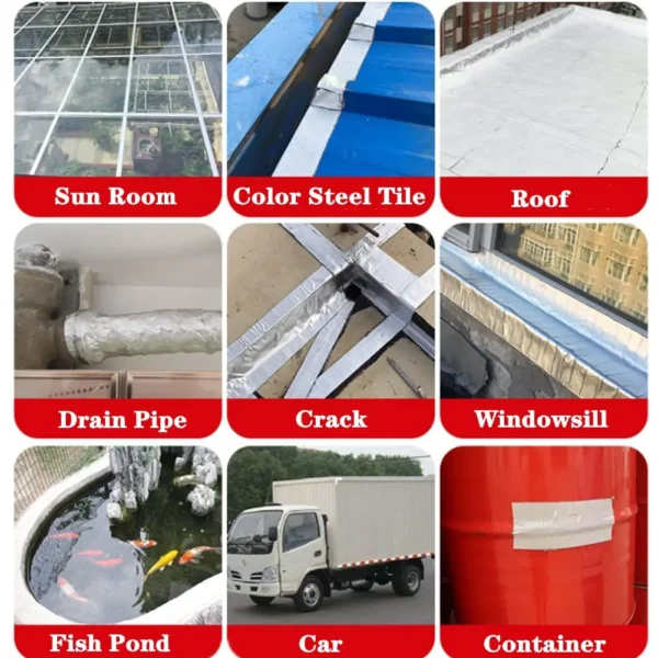 Waterproof Tape High Temperature Resistance Aluminum Foil Thicken Butyl Tape Wall Pool Roof Crack Duct Repair Sealed Self Tape - AliExpress 13 - Image 5