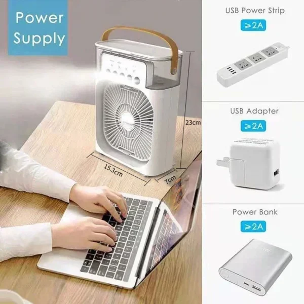3 In 1 New Fan AIr Conditioner Household Small Air Cooler LED Night Light Portable Humidifier Air Adjustment Fan Office Home Fan - AliExpress 6 - Image 3
