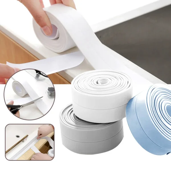 Shower Bath Sealing Tape Strips PVC Self Adhesive Waterproof Wall Sticker for Bathroom Kitchen Seal Caulk Strip Sink Mold Proof - AliExpress 13 - Image 3