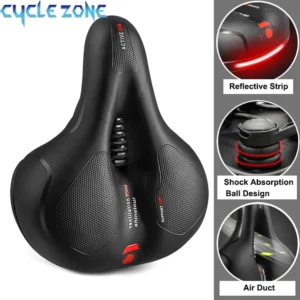 Hollow Breathable Bicycle Saddle Men Women MTB Road Bike Saddle Shock Absorbing Comfortable Big Butt Bike Seat Safety Warning - AliExpress 18