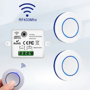 RF 433MHz Wireless Light Switch 220V 110V 10A Relay Controlle Mini Round Button Wall Panel Switch Remote Control For LED Lamp - AliExpress 13