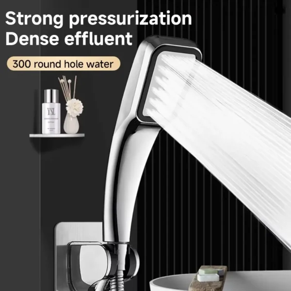 300 Holes Pressurized Showerhead Hand Hold Square Shower Head Water Saving Rainfall Spray Nozzle Bathroom Accessories - Image 2