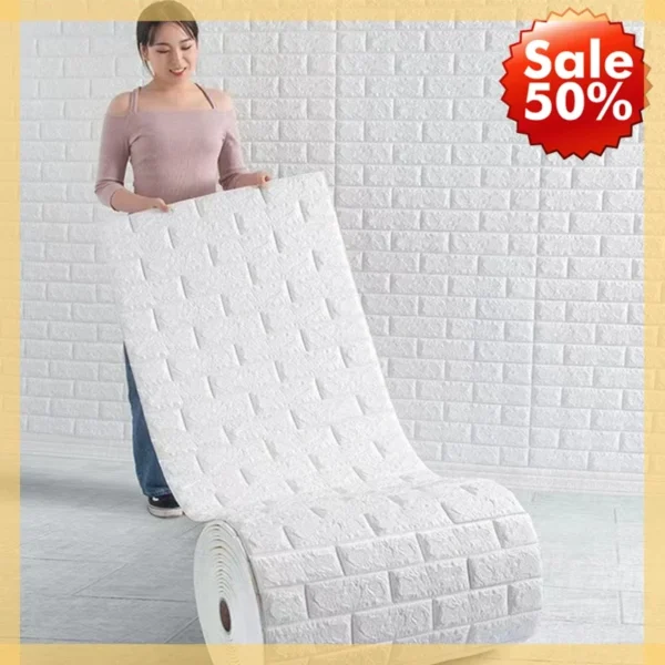 70cm*2m 3D Soft Foam Brick Wallpaper Sticker Roll DIY Self Adhesive Living Room Home Kitchen Bathroom Decorative Wall Paper - AliExpress 13