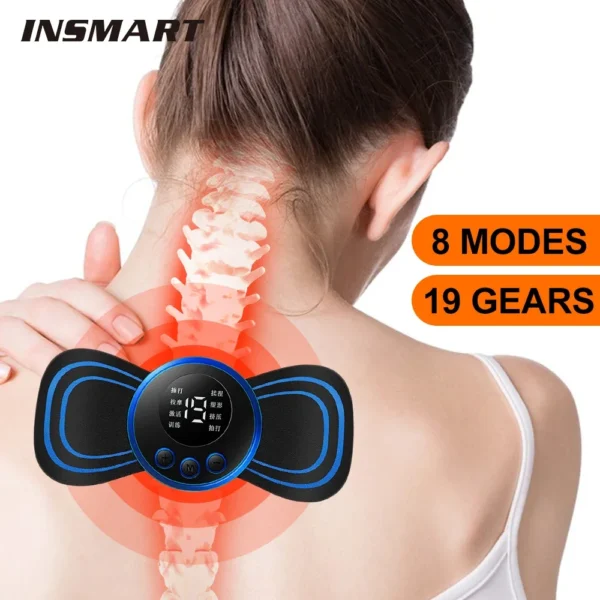 Neck Massager Mini Electric Neck Massage EMS Cervical Back Vertebra Massage Patch 8 Modes Relieve Relax Muscle Fatigue Tools - AliExpress